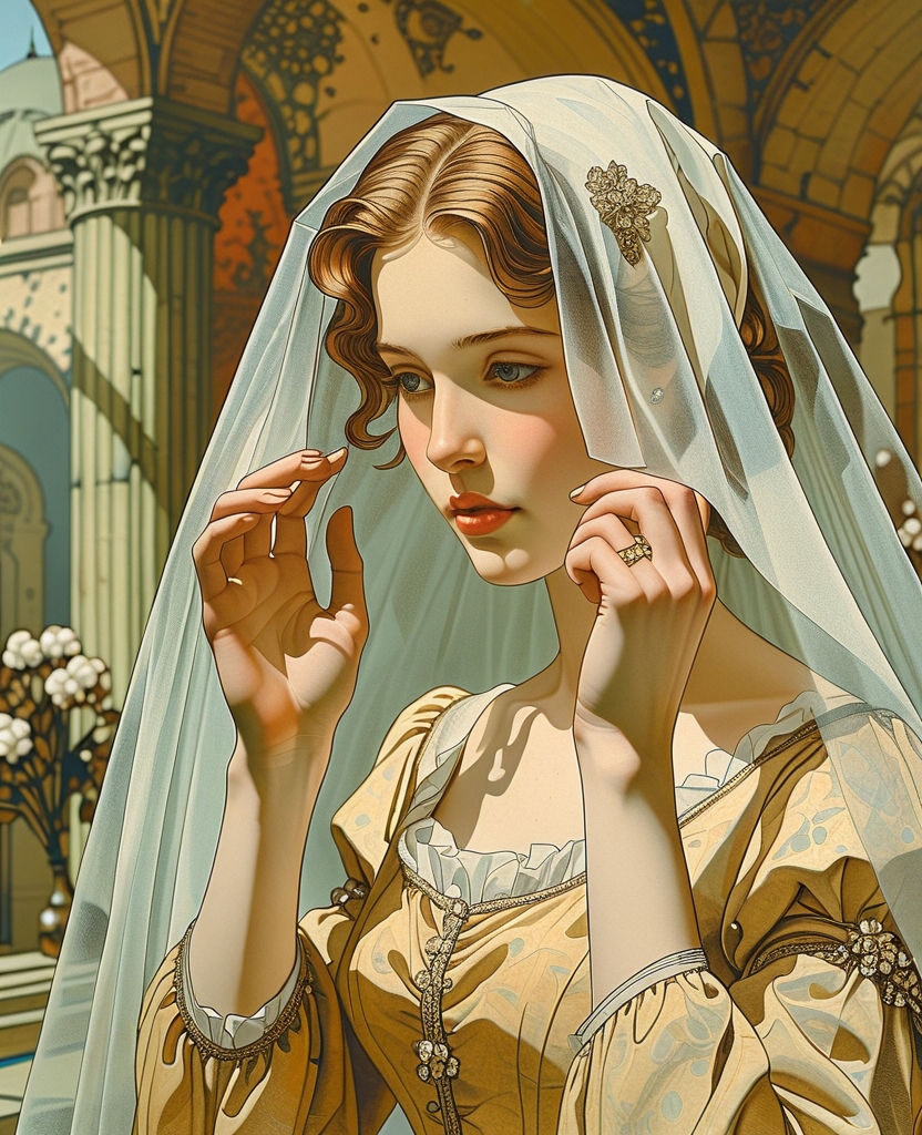 I then donned the softest and whitest veil, lowering it over my face.