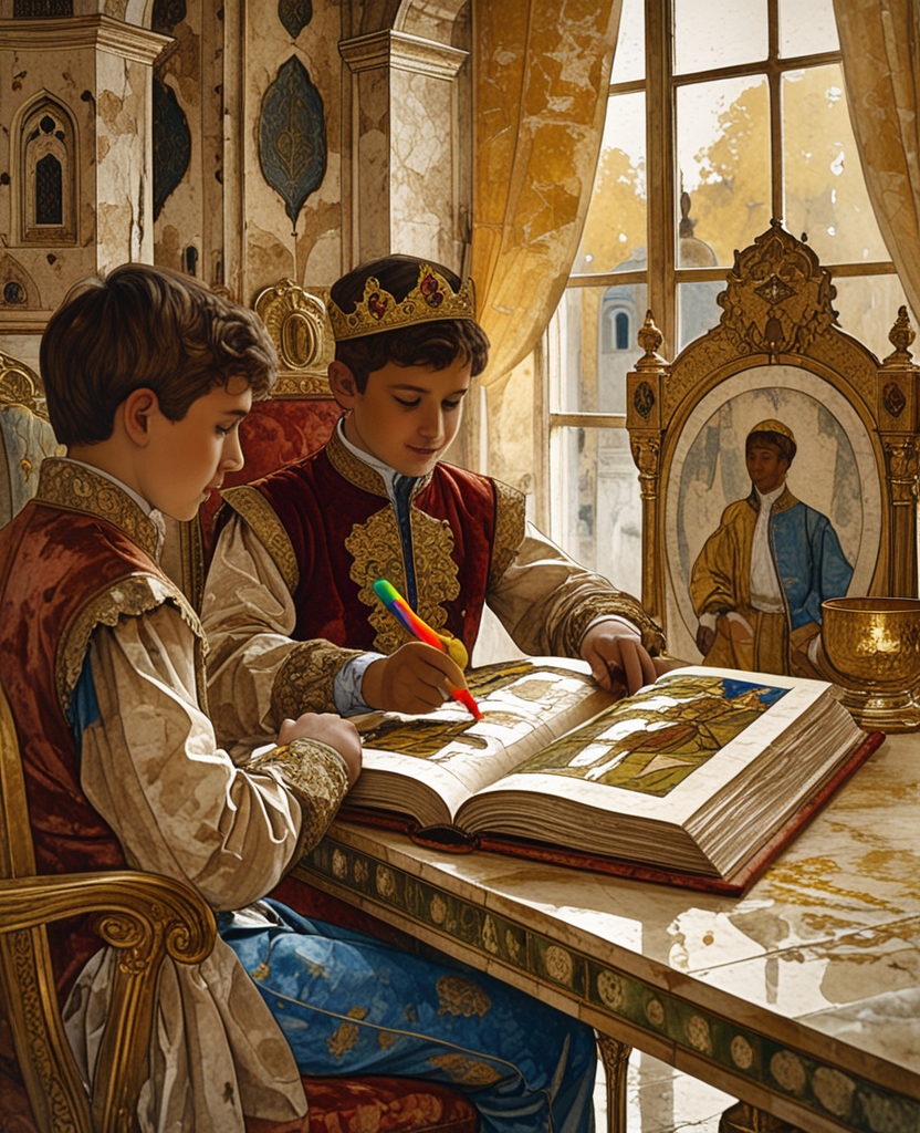 Child princes will scrawl over the illustrations with toy pens.