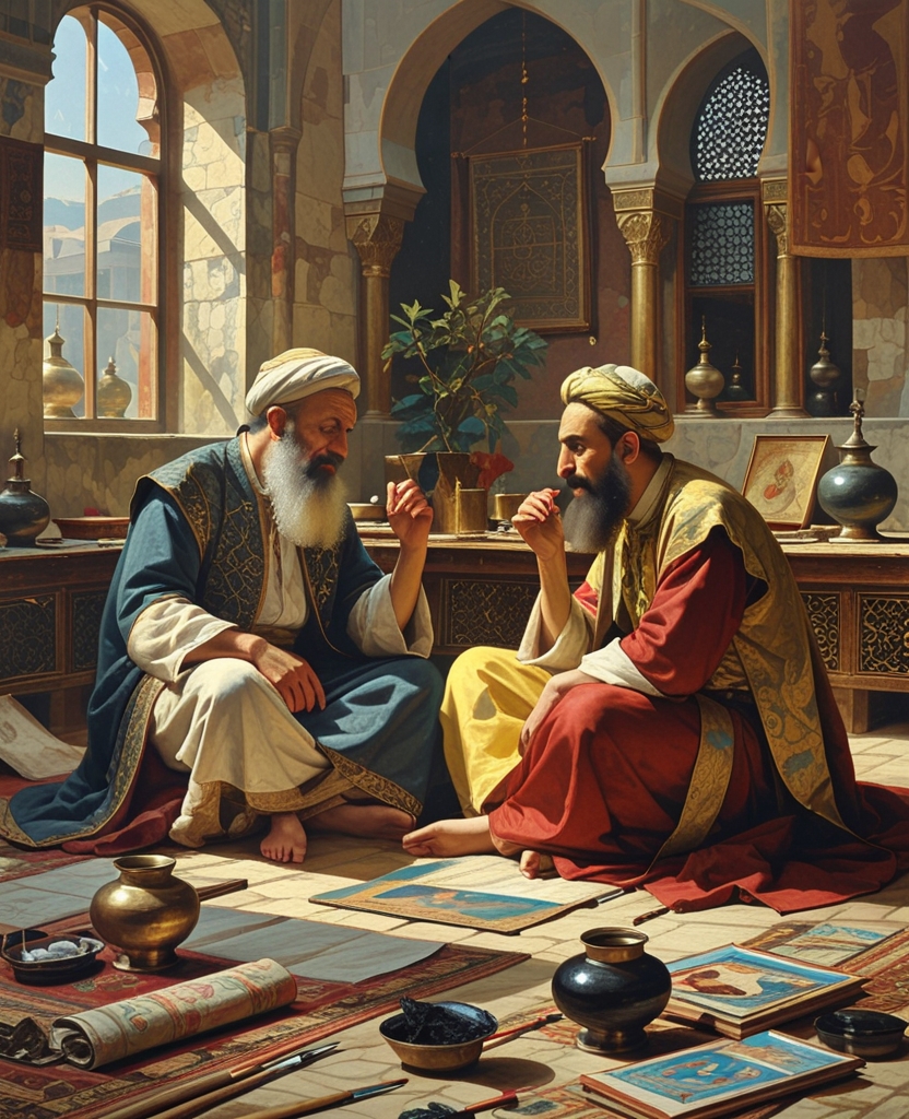 Once, in a Persian city, as I was being applied by the brush of an apprentice to the embroidery on the saddle cloth of a horse that a blind miniaturist had drawn by heart, I overheard two blind masters having an argument: