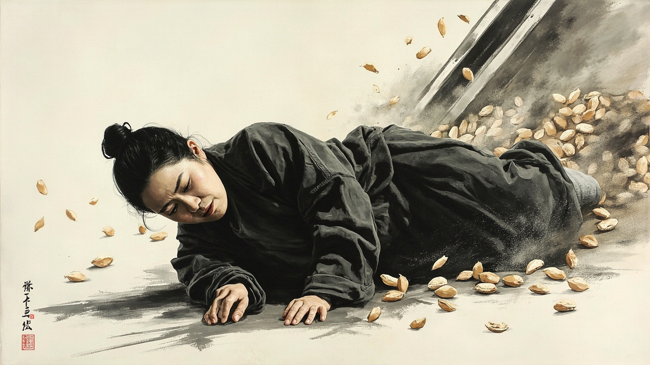 上官吕氏突然感到天旋地转，她想往前跑，去救护自己的儿子和丈夫，但她胖大的身体却像墙壁一样沉重地向后倒去。