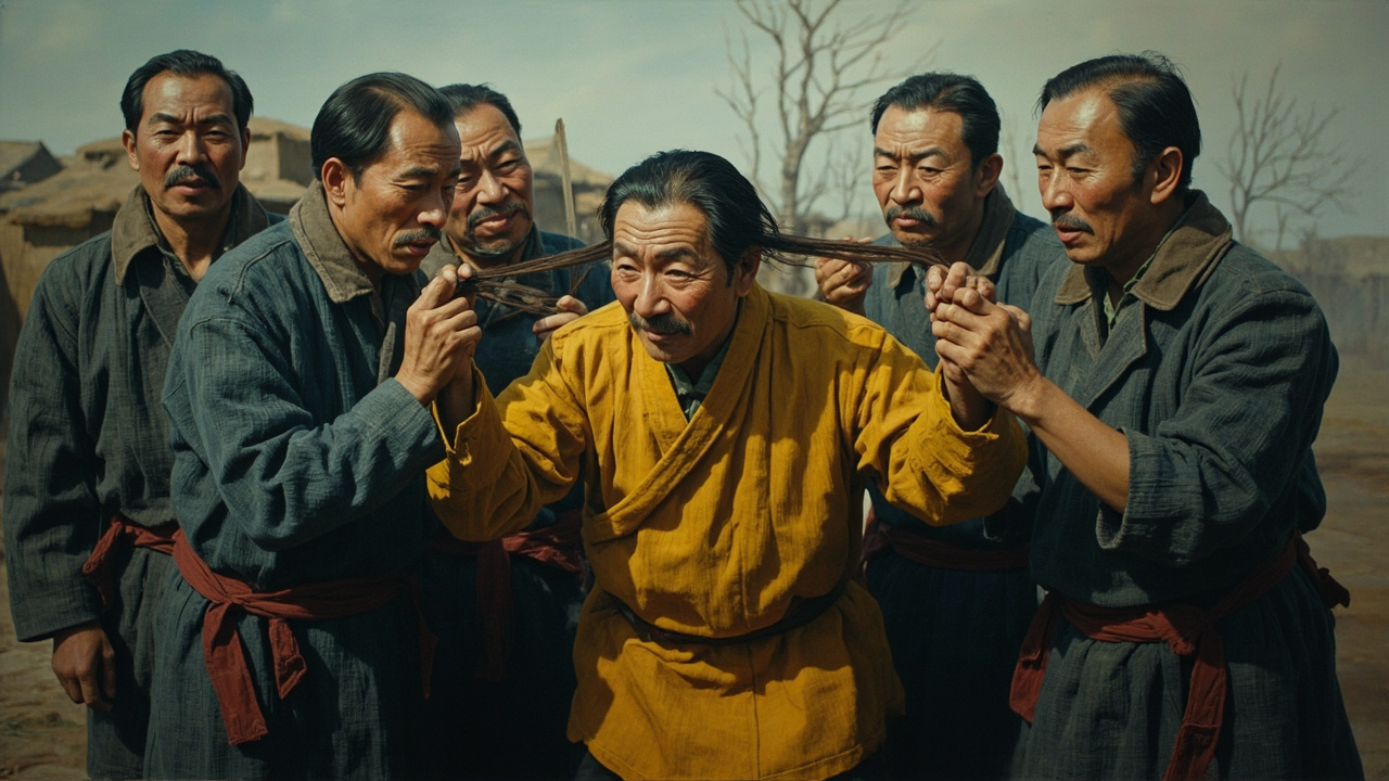 在我的哭泣声中--八姐反倒不哭了--鸟枪队员们嘻嘻哈哈地笑起来,他们像观赏猴子一样上上下下地打量着马牧师,那个嘴巴歪斜的鸟枪队员还甩手指揪了-下马牧师耳朵眼儿里长出来的长毛。