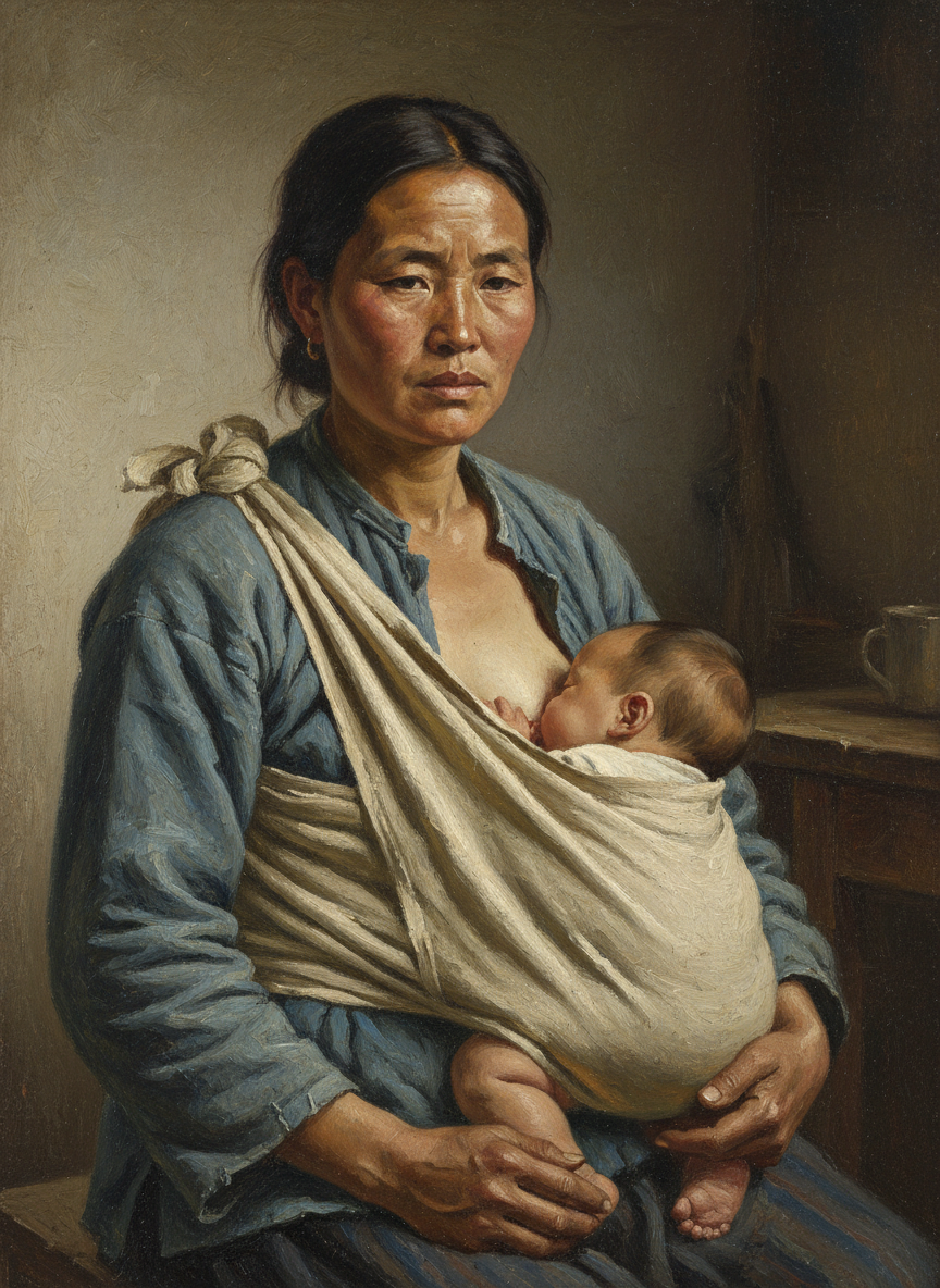 这是真正的左右逢源；但这棉口袋也有不足：它束缚了我的双手，使我无法像我习惯的那样，嘴叼着一个奶头时，用手卫护着另一个奶头。