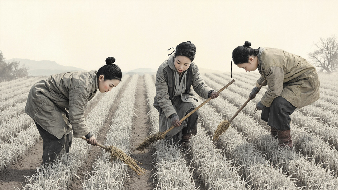 母亲和姐姐们走出村子,在苏醒的田野里挖掘那种白色的草根,洗净捣烂,煮成汤喝。