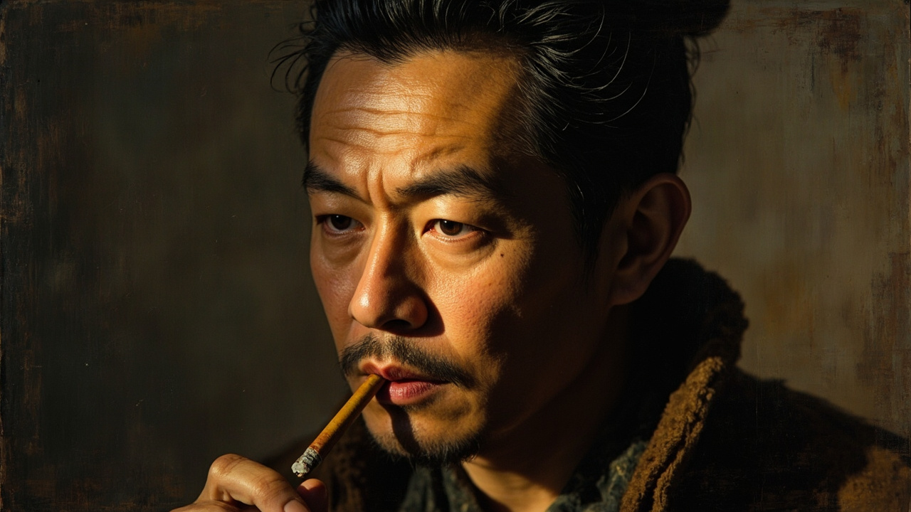 沙月亮抽着烟沉思着，瘦脸上凶巴巴的表情，他说：“妈的，有奶便是娘，先投日本吧，好就好，不好再拉出来。”