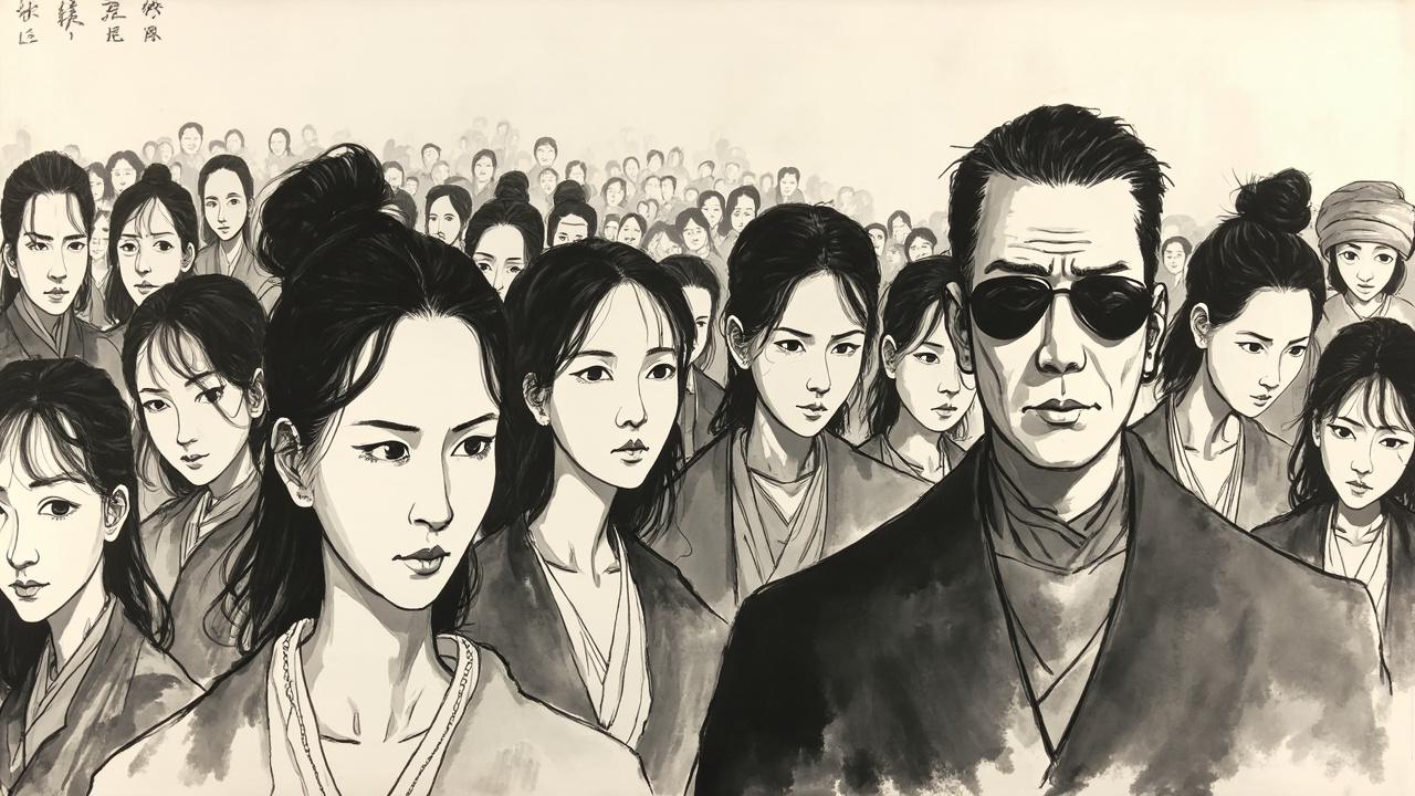 女人们慌忙歪头避开,男人们却痴迷地看着,脸上挂着鬼鬼祟祟的笑容。