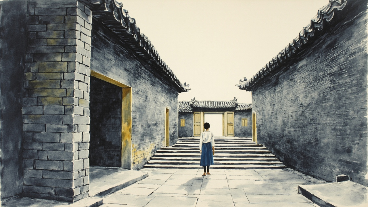 走出第七个套院,绕过一道高大的影壁,我们站在福生堂大门口高高的台阶上。