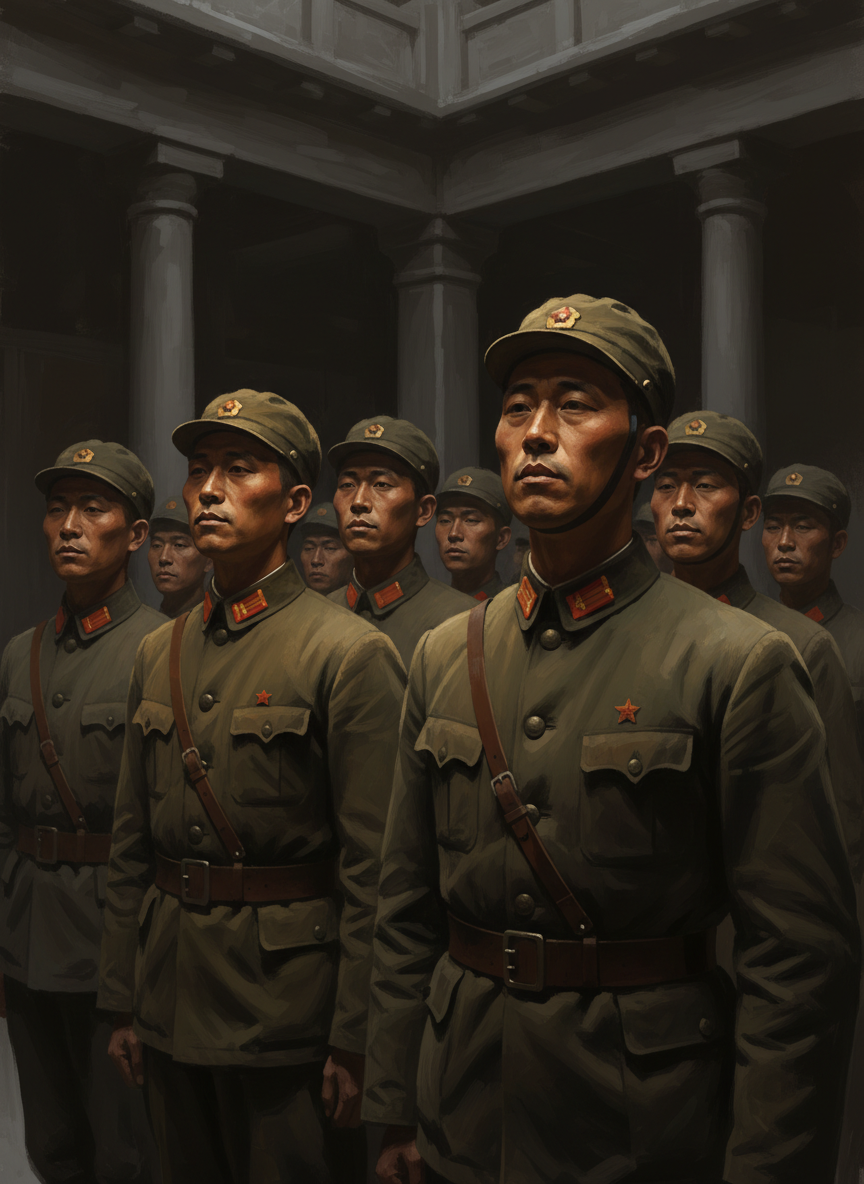 士兵们在赞扬声中都挺胸抬头,目光灼灼。