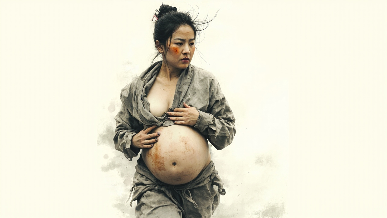 五姐从大街上跑到家门,她也挺着大肚子,乳房上的汗水溻湿了她的灰布军衣。