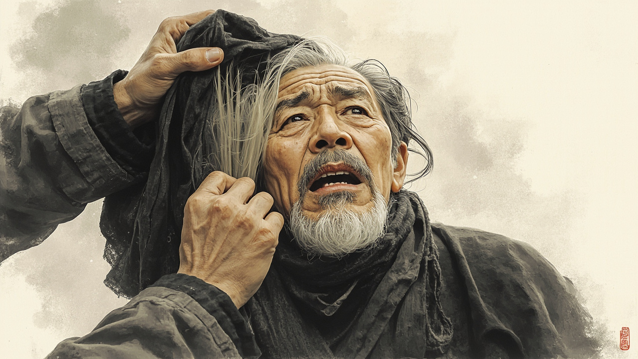 那个镶铜牙的县府干部揪住秦二先生花白的头发,使他的脸仰起来。