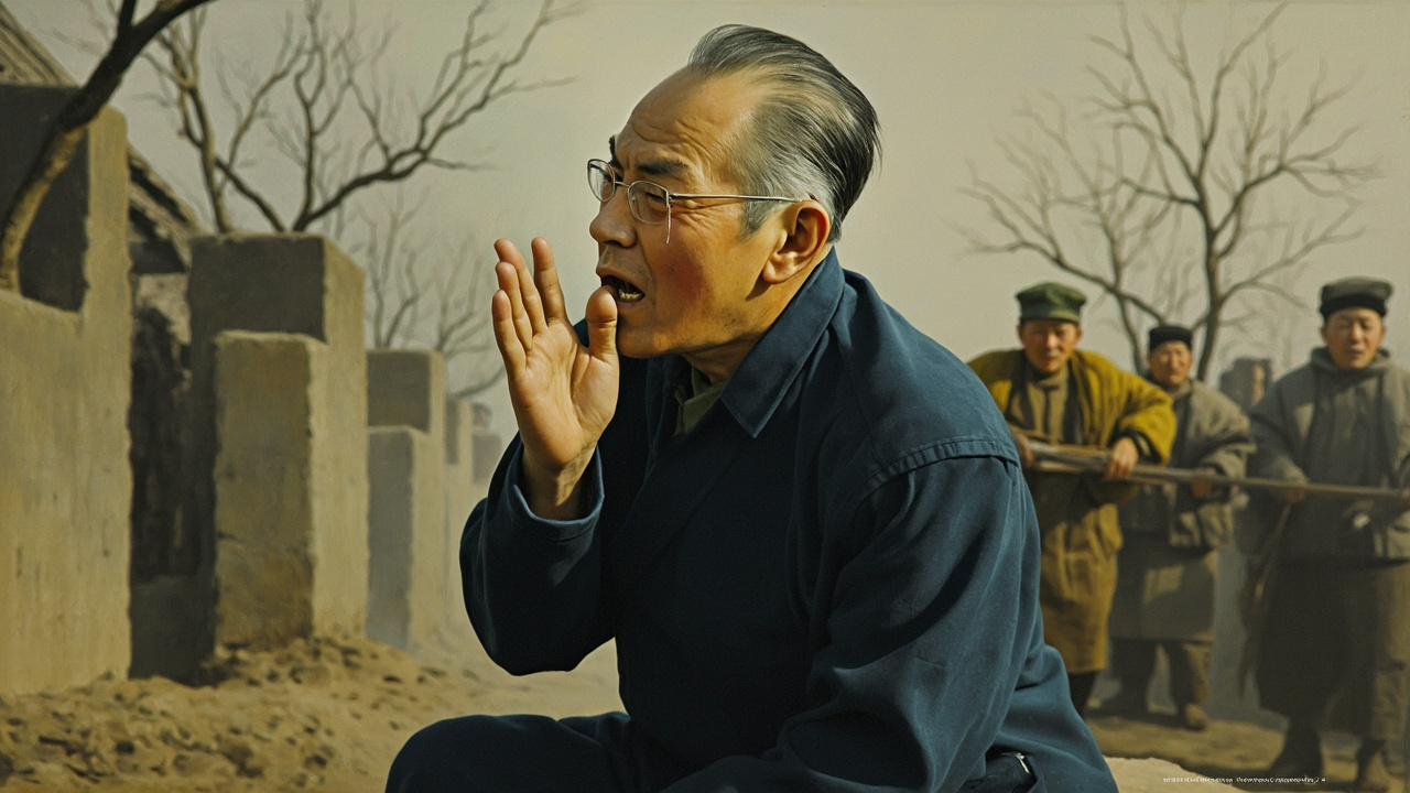 老少爷们,起来吧,不革命就是反革命,没有中间道路可走!--他因高声叫喊引发了一阵剧烈的咳嗽,咳得脸发了白,眼睛里涌出了泪水。