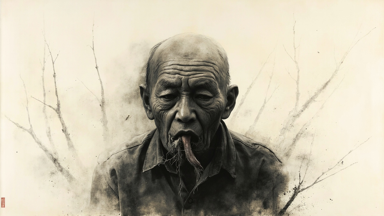 我只看了一眼那张青紫的大脸那吐出口外的破布一样的舌头,便急忙扭转头,从此,他的临终遗容便经常变成我梦中的情景。