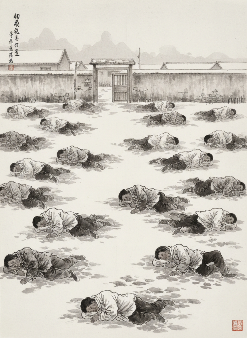 迷迷糊糊地到达后方医院，卸下伤员，民夫们便歪歪斜斜地躺在了地上。