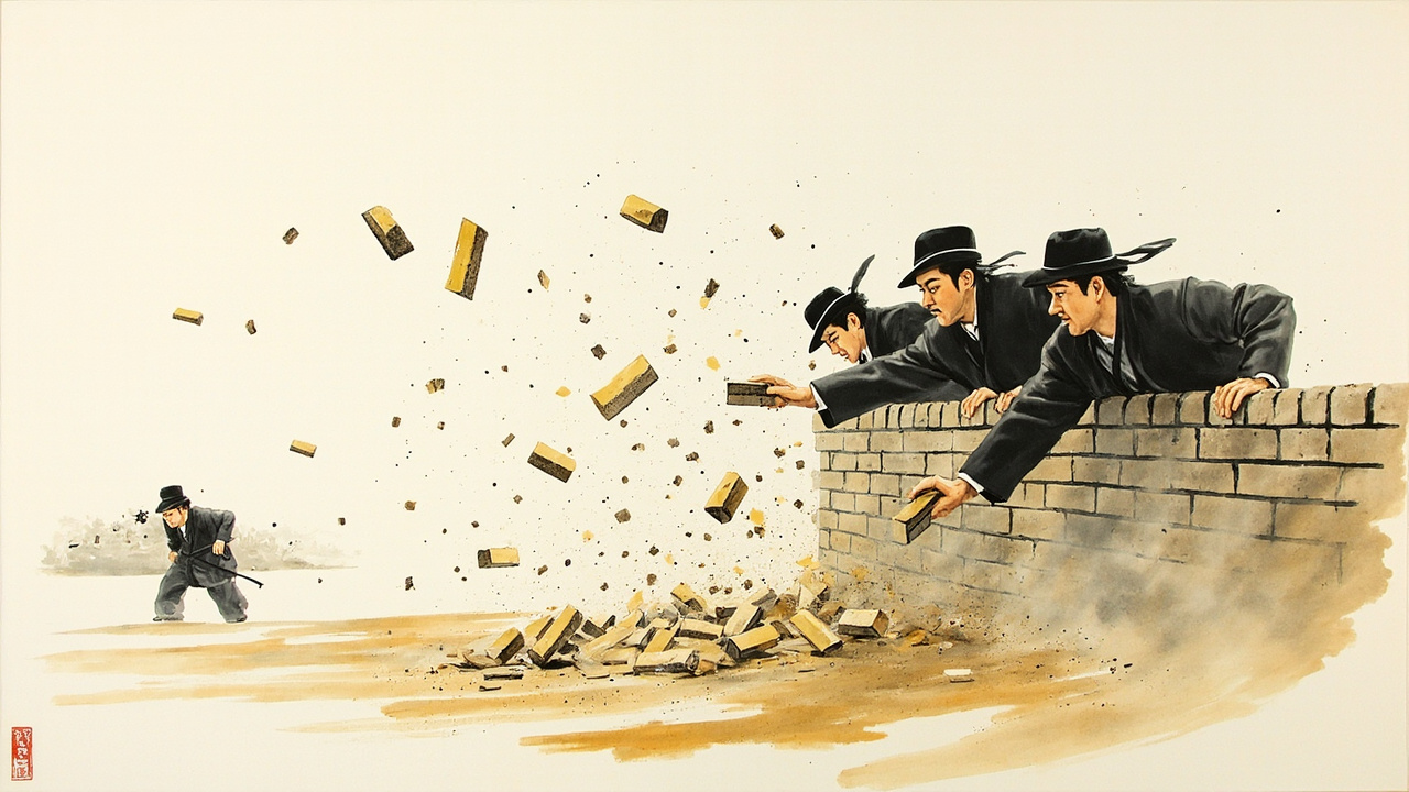 沉醉在战斗中的四个恶棍对母亲的怒骂不管不顾,他们继续抛着砖瓦,并绕过土坯墙,逐渐地向司马粮和沙枣花的阵地包抄。