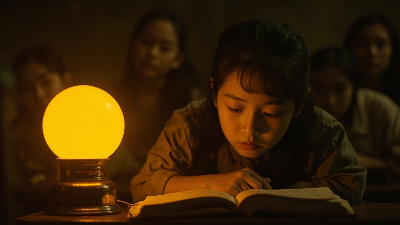 我的揭发让她无地自容,幸亏是晚自习课、油灯昏暗,每人面前共有西瓜般大一块黄光。