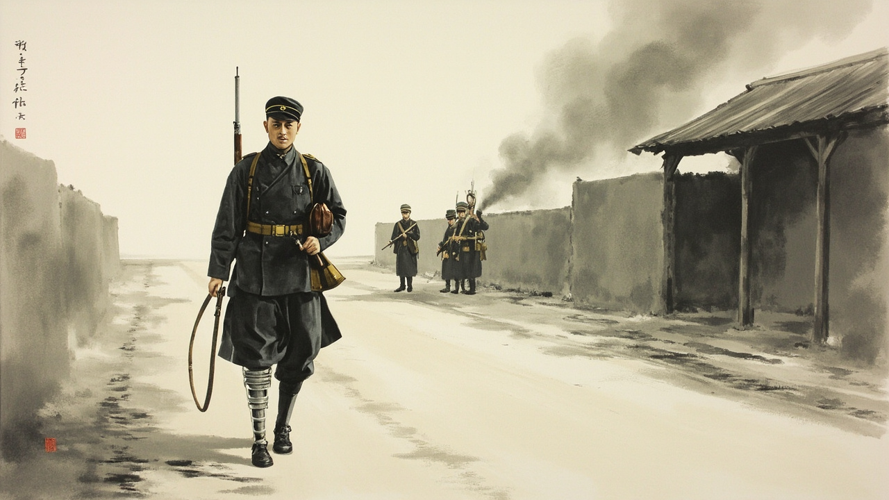 杨公安员套上他的假肢,揣好烟袋挎上枪,吩咐民兵们好好看守,然后便在区干部的护卫下,摇摇摆摆,一路响着走了。