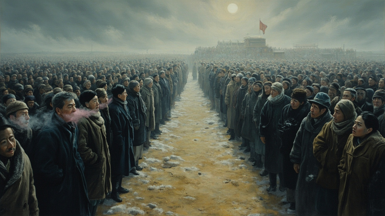 公审大会定于腊月初八日上午召开,好看热闹的百姓后半夜时便从四乡八疃披着寒星戴着冷月往土台前汇聚。
