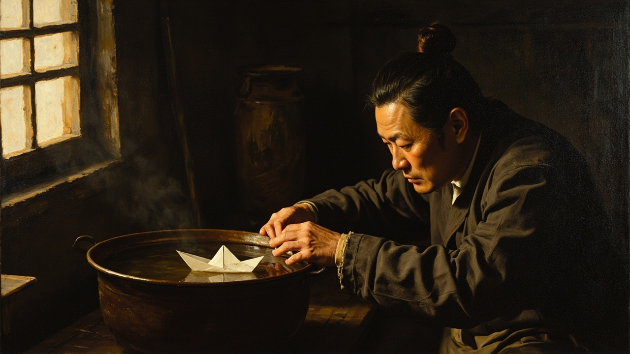 他还能在一锅水里放上只纸船，然后坐着这船一夜之间到日本，第二天晚上返回来，带回一筐日本产的优质柑桔送给他的岳父品尝。