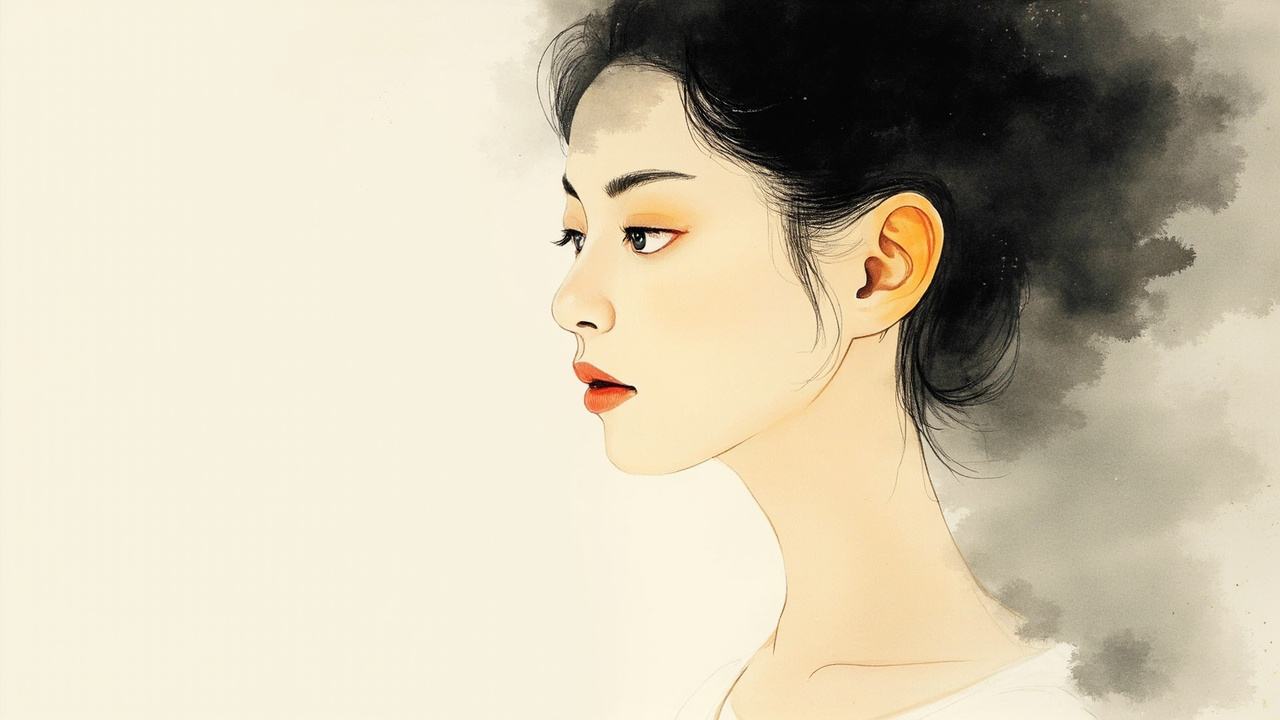 他的眼前,出现了那个天真少女的影子,她的清秀的长脸儿,高高的鼻子,白皙的丰满耳朵。