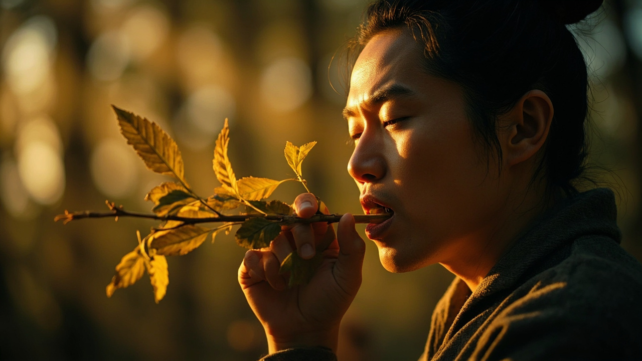 上官金童拼命咀嚼着柳叶子和柳枝,感到这是被遗憾地遗忘了的美食。