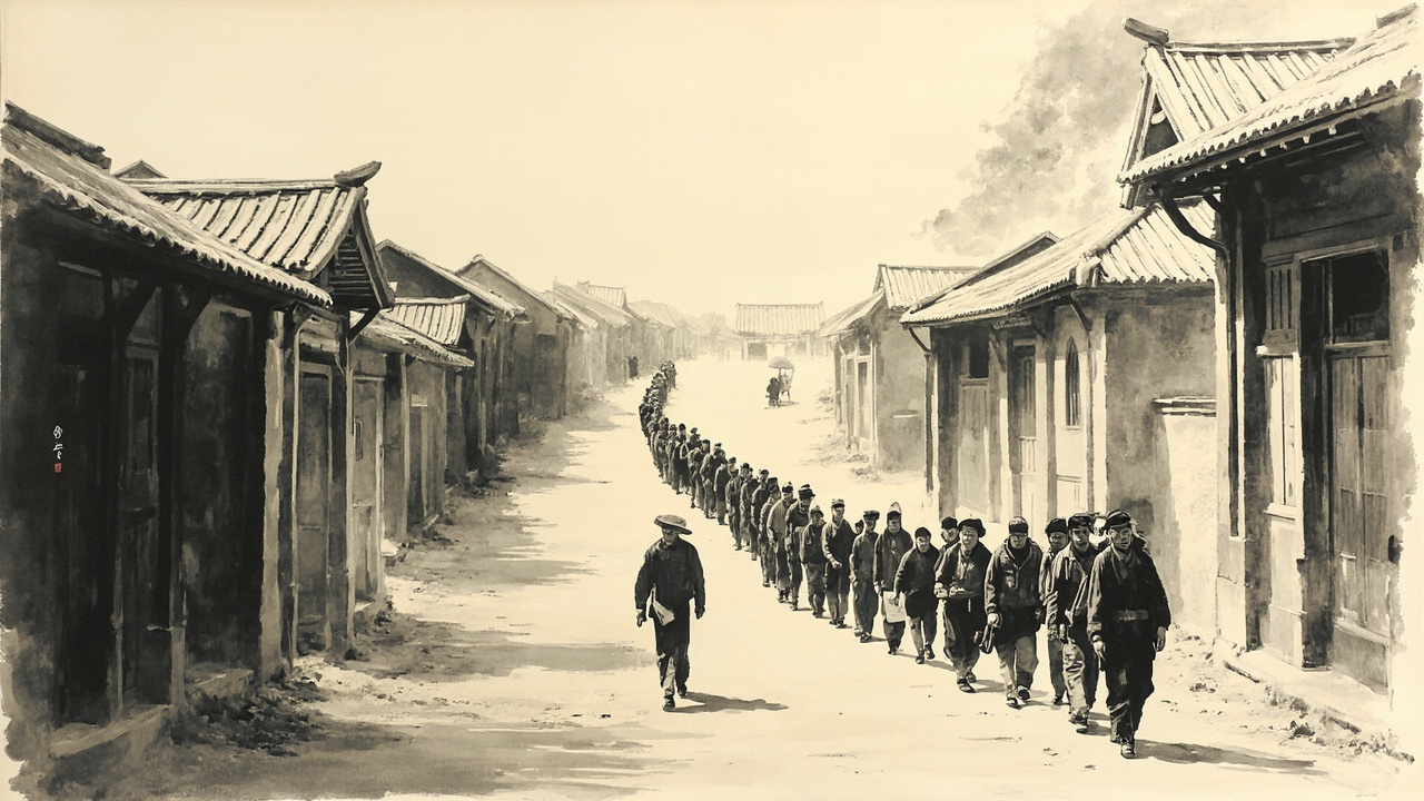 他咋咋呼呼地、半真半假地骂着，把人的疙瘩抻直拉长，队伍一直延伸到躺椅那边。
