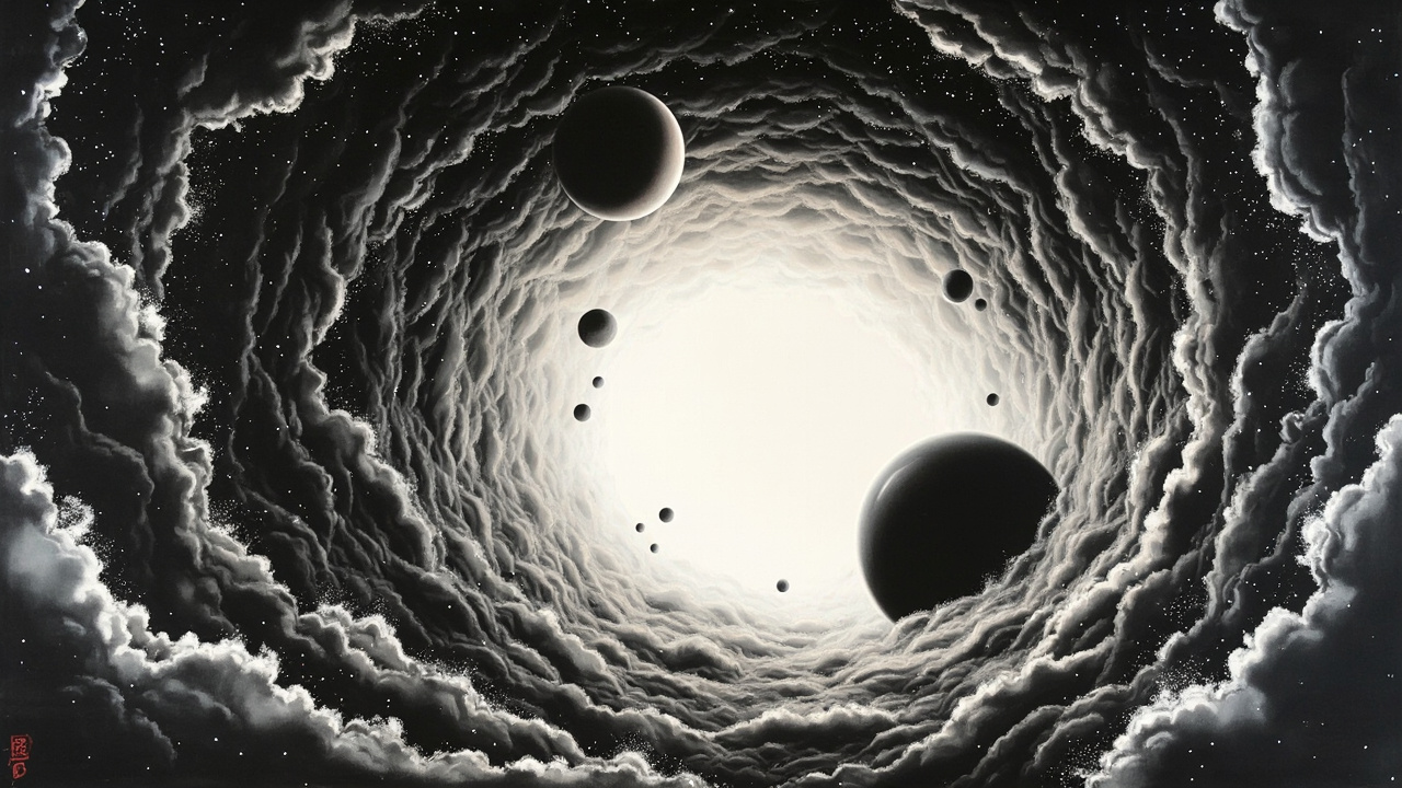 他仿佛看到室外灿烂的星空,巨大的星球团团旋转,在天空中形成一个个无边无沿、摇曳着熊熊火焰的漩涡。