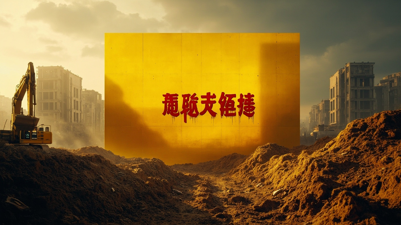 几台挖土机正在那儿挖掘着深深的底槽沟,而教堂的原址上,矗立着一座七层的方方正正的新楼,楼房的外表刷成了金黄色,像一个满嘴金牙的暴发户。