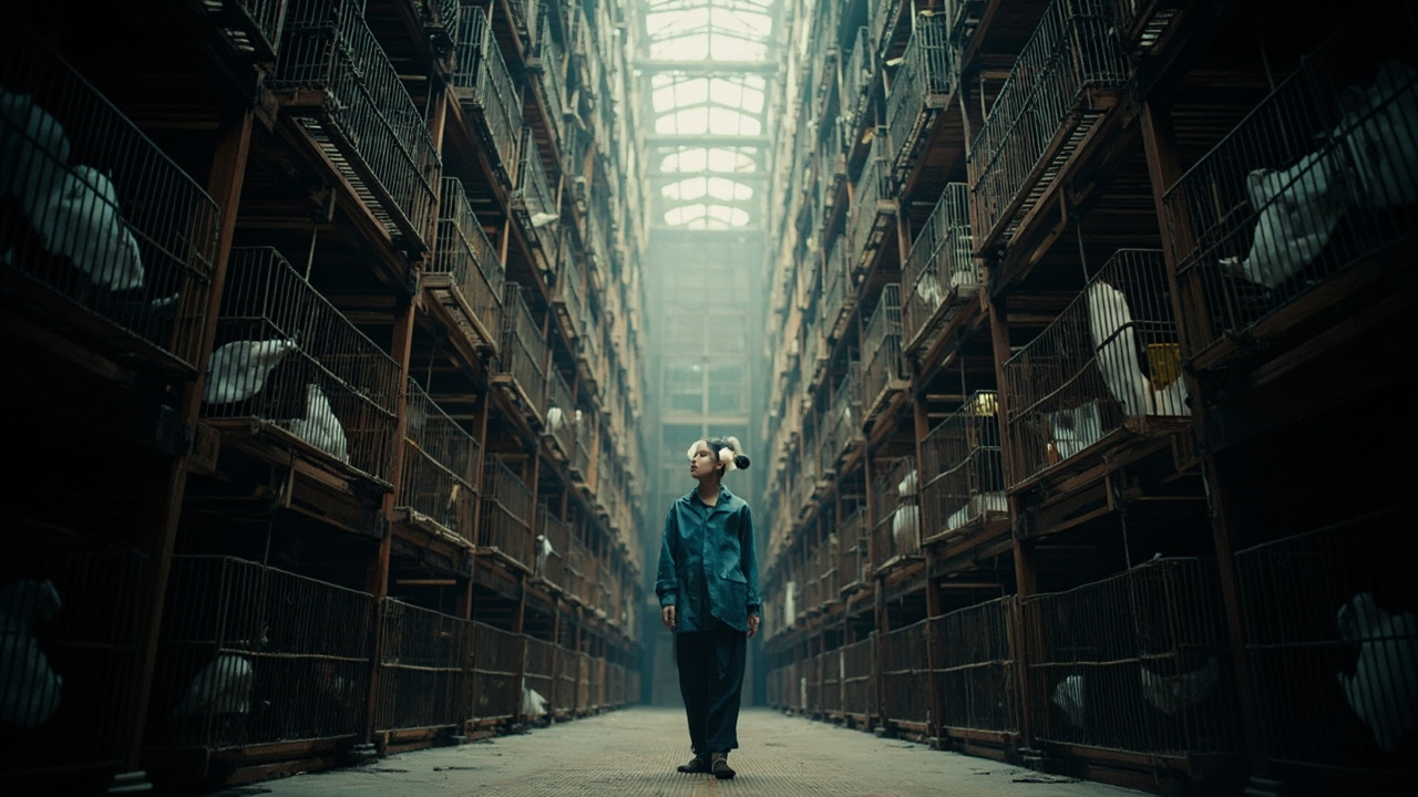他跟随着她，又看了鹦鹉饲养场，在一所高大的房子里，层层叠叠着数千只铁笼子，每只笼中就是一个鹦鹉家庭。
