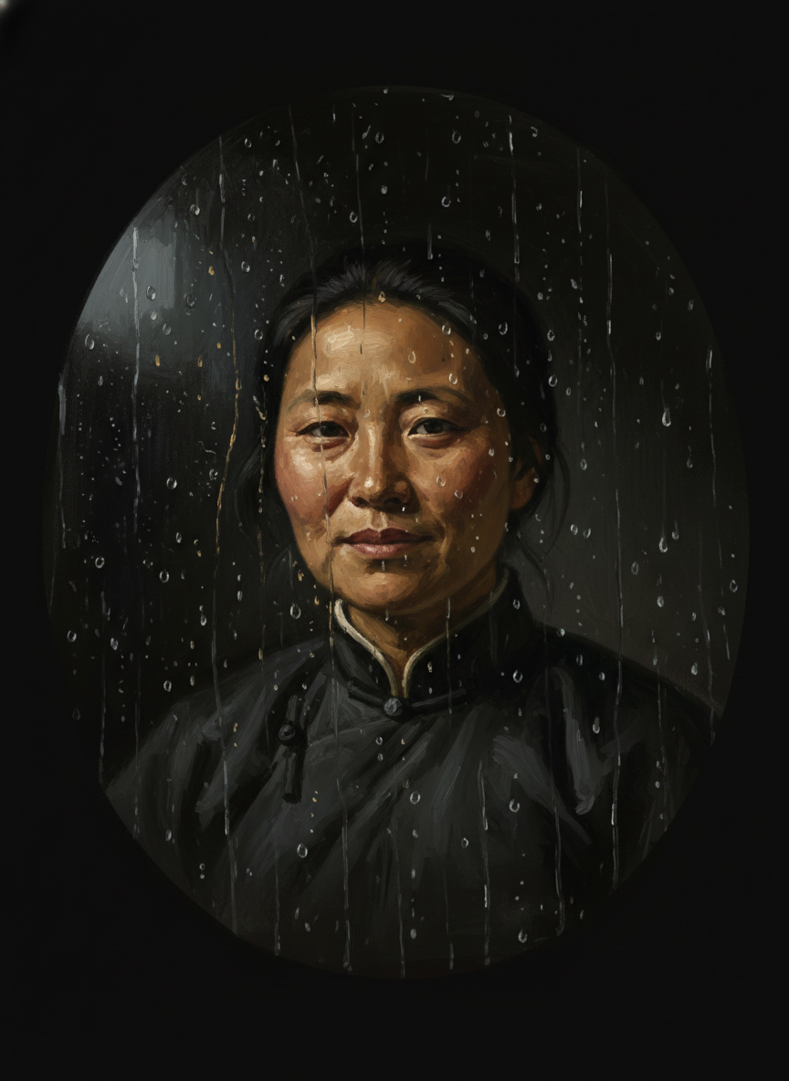 就像情人约会一样,她站在了他的面前,中间隔着一道泪珠滚滚的玻璃。