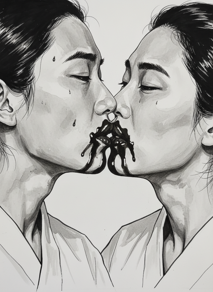 然后又是接吻什么的,巧克力粘稠地把两个人的嘴都糊住了。