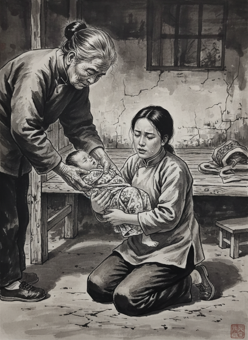 上官念弟呱呱落地，婆婆看到又是个女孩，二话没说，提起她的两条小腿，就要放到尿罐里溺死。