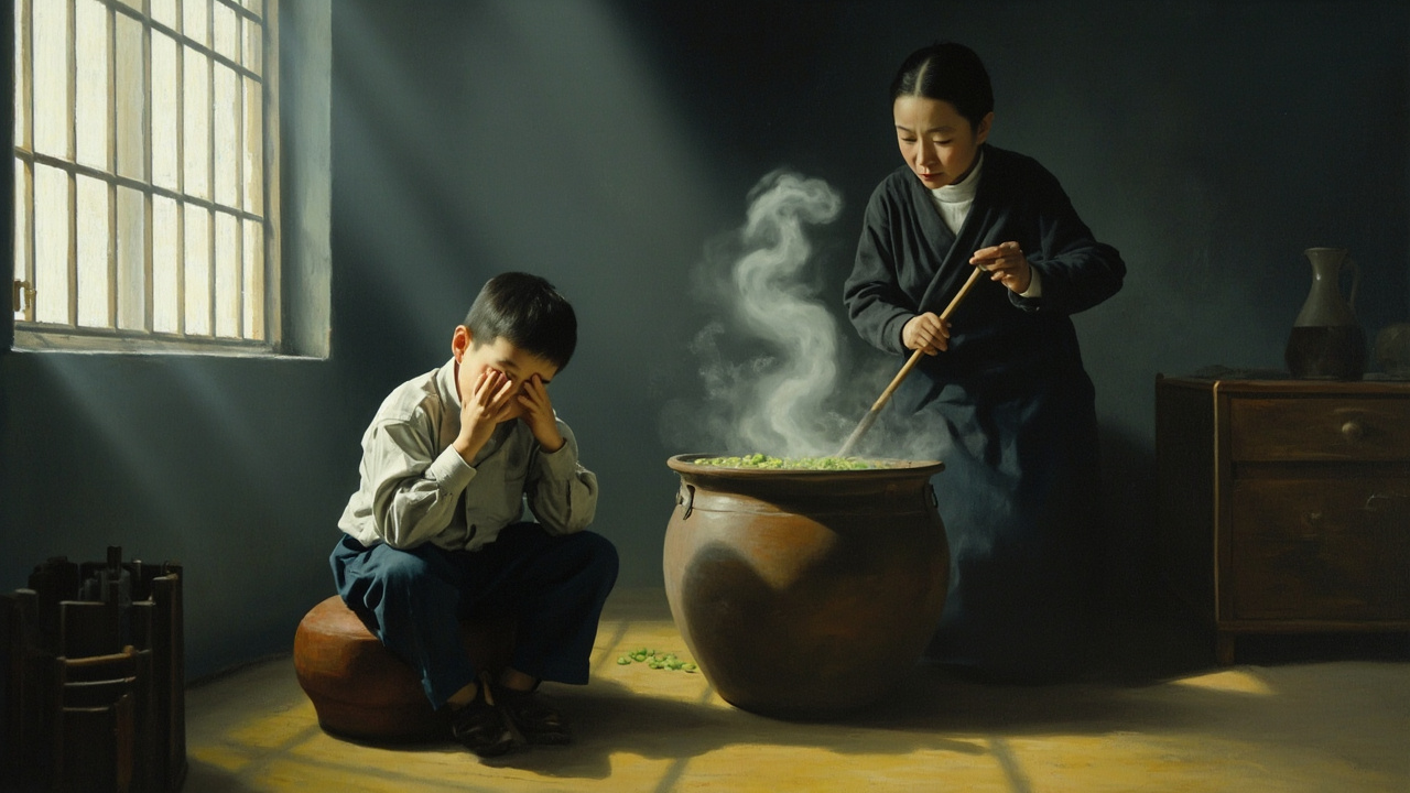 煮豌豆的味道像咆哮的狂风,惊醒了鹦鹉韩,他揉着眼睛、咬着舌头问:“姥姥,这是啥味道?”