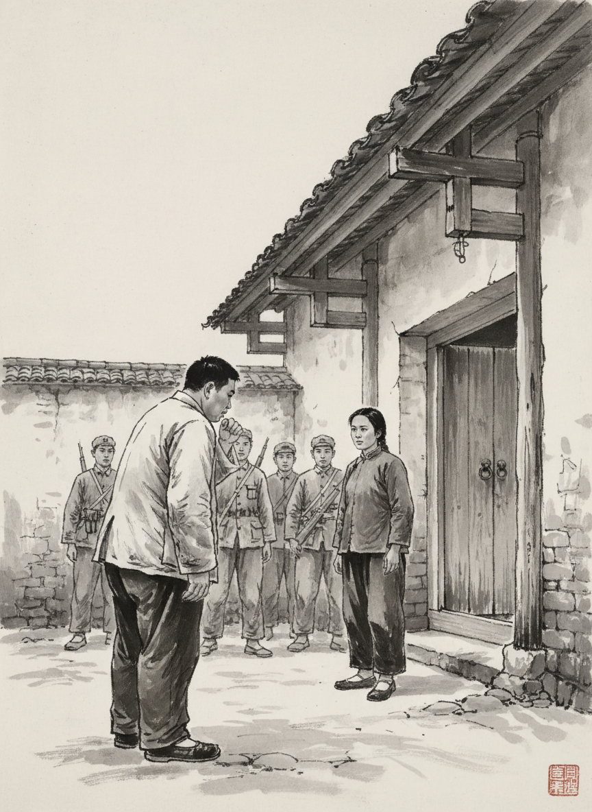 羊委员有些委靡，像绵羊一样咳嗽了几声，转过脸，对着四姐，道：“上官想弟，请跟我们走一趟。”