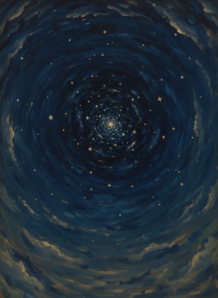 凝视着遍布星光、充满象征意味的夜空,我前所未有地敞开了自己,将自己交付于宇宙那温柔的冷漠。
