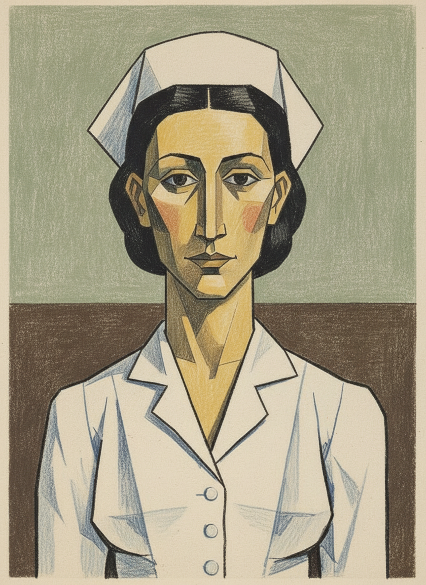Elle a incliné sans un sourire son visage osseux et long.