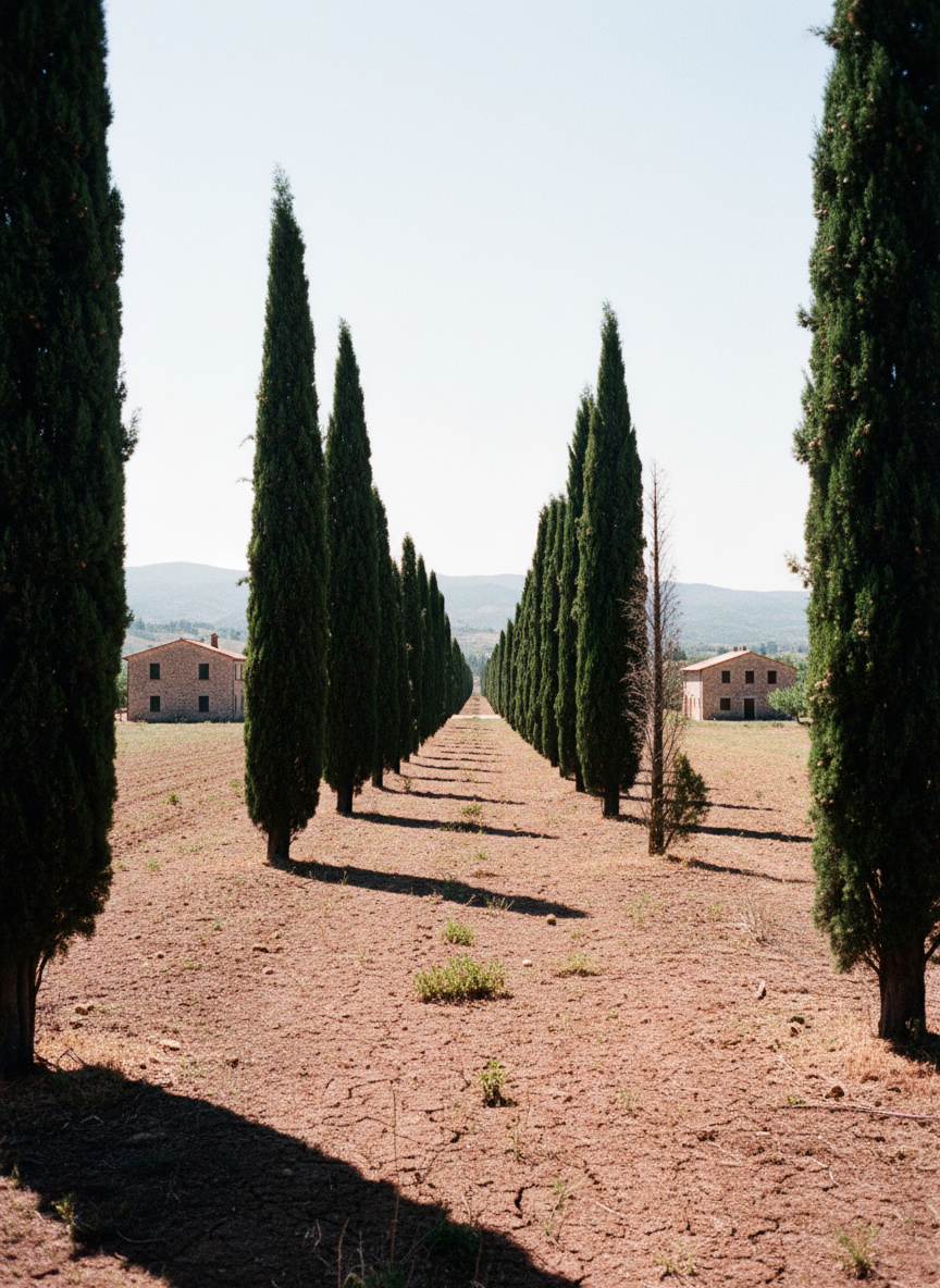 À travers les lignes de cyprès qui menaient aux collines près du ciel, cette terre rousse et verte, ces maisons rares et bien dessinées, je comprenais maman.