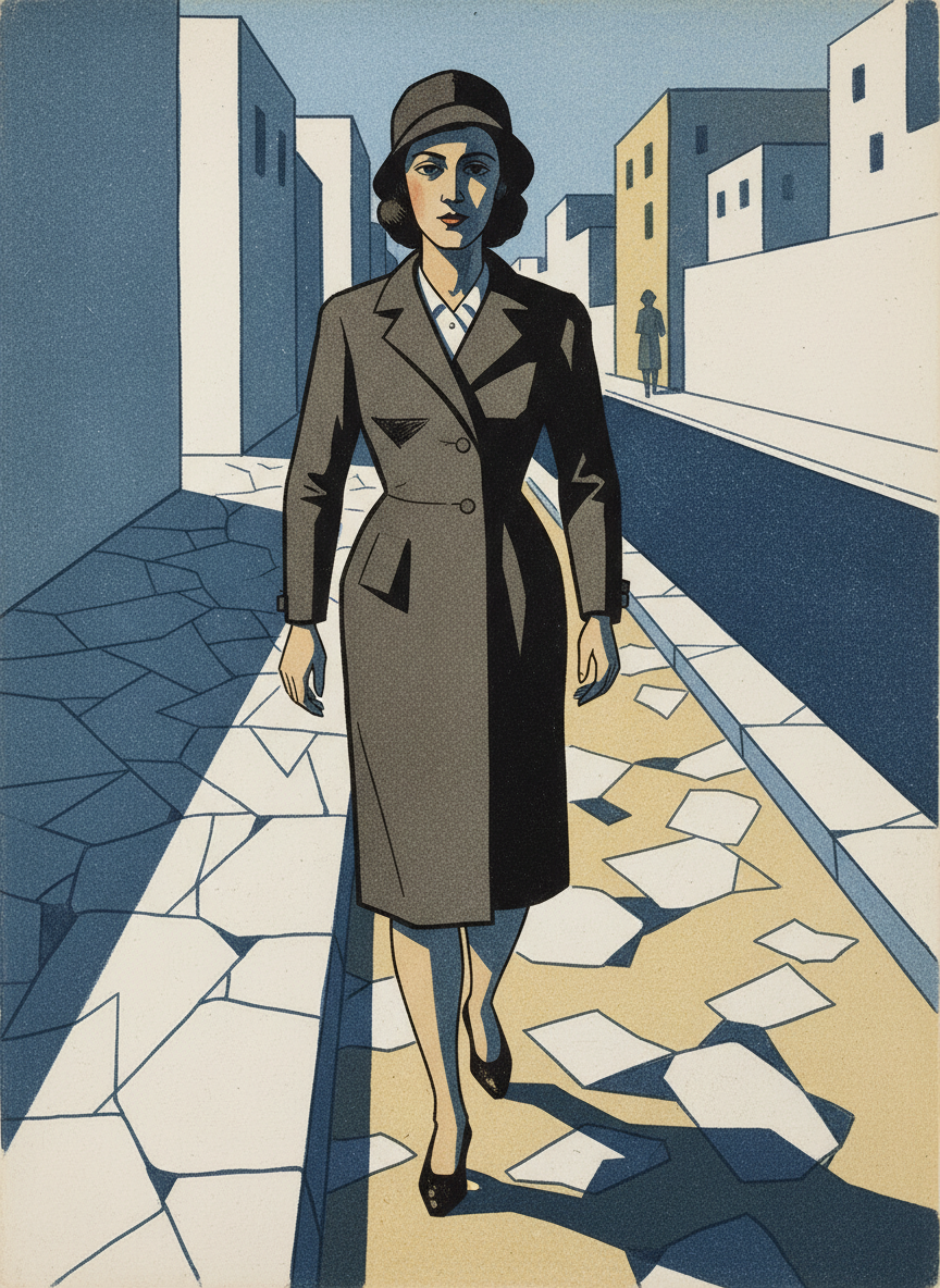Elle s'était placée sur la bordure du trottoir et avec une vitesse et une sûreté incroyables, elle suivait son chemin sans dévier et sans se retourner.