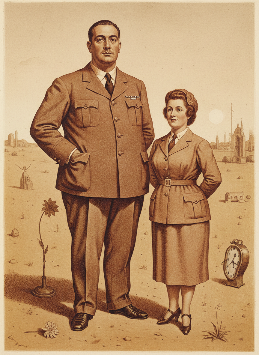C'était un grand type, massif de taille et d'épaules, avec une petite femme ronde et gentille, à l'accent parisien.