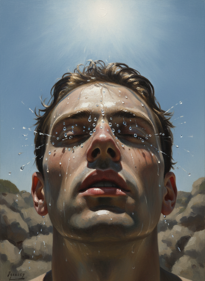 Au large, nous avons fait la planche et sur mon visage tourné vers le ciel le soleil écartait les derniers voiles d'eau qui me coulaient dans la bouche.