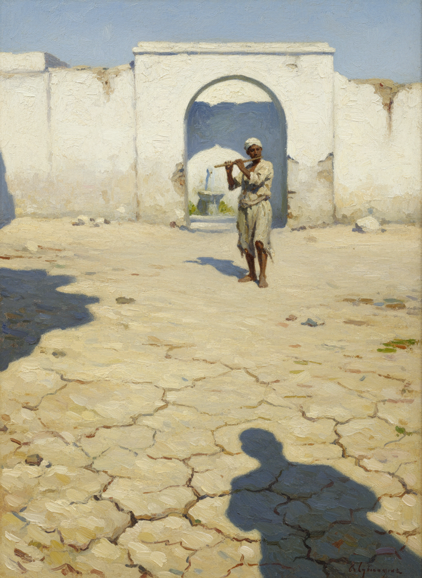 ” On a encore entendu le petit bruit d'eau et de flûte au cœur du silence et de la chaleur.