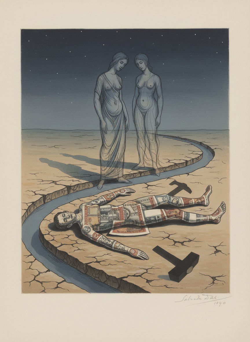 Il avait montré son argent. Dans la nuit, sa mère et sa sœur l'avaient assassiné à coups de marteau pour le voler et avaient jeté son corps dans la rivière.