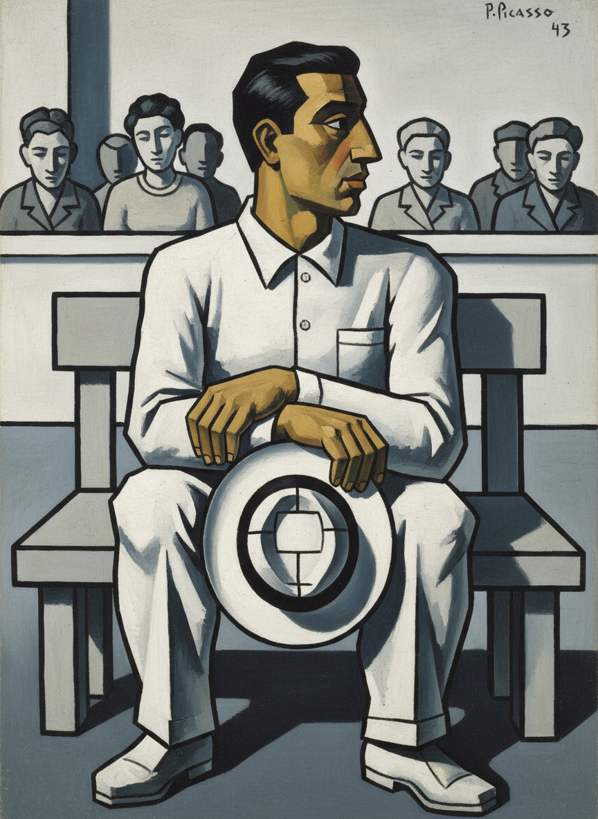 Pendant tout le reste de l'audience, il est resté là, un peu penché en avant, les coudes sur les genoux, le panama entre les mains, à écouter tout ce qui se disait.