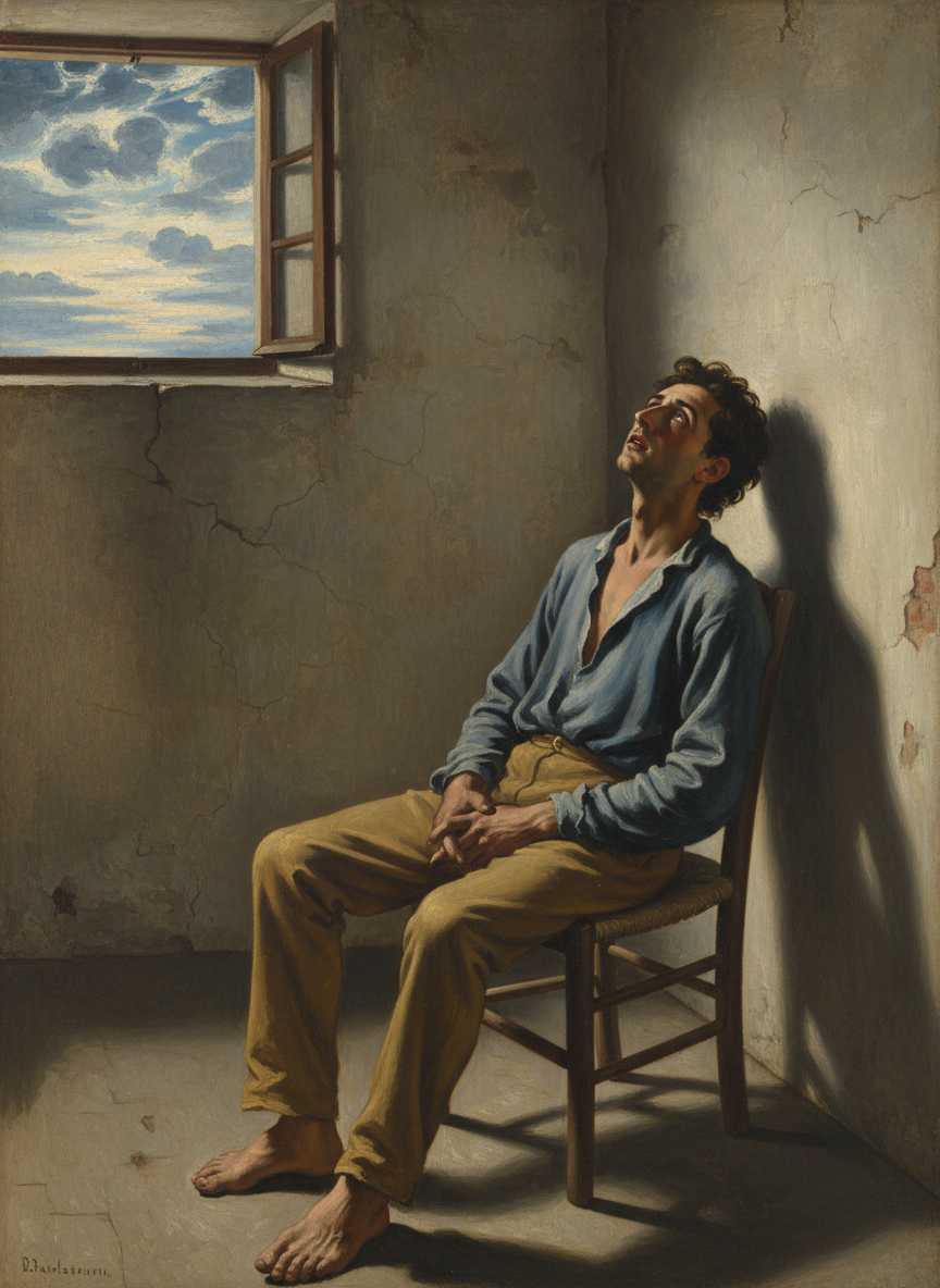 C'est pourquoi j'ai fini par ne plus dormir qu'un peu dans mes journées et, tout le long de mes nuits, j'ai attendu patiemment que la lumière naisse sur la vitre du ciel.
