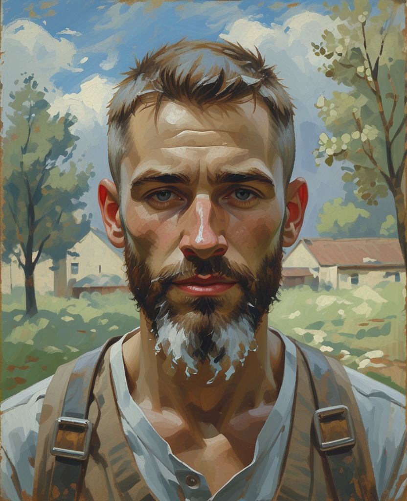 He was a small, beetle-browed man, with a short beard and cropped hair.