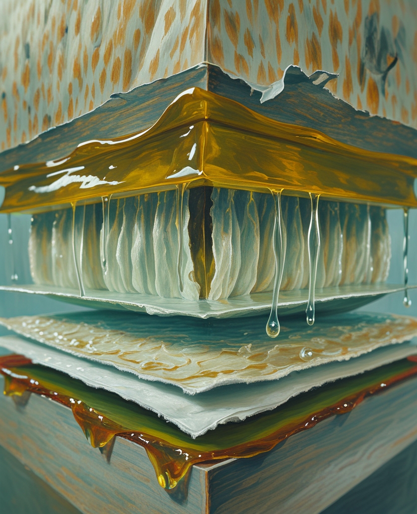 It consisted of a layer of soaked linen, a thicker layer of absorbent cotton, and another of tight flannel, with a sticky diabolical oilcloth—the hue of urine and fever—coming between the clammy pang of the linen next to his skin and the excruciating squeak of the cotton around which the outer layer of flannel was wound.