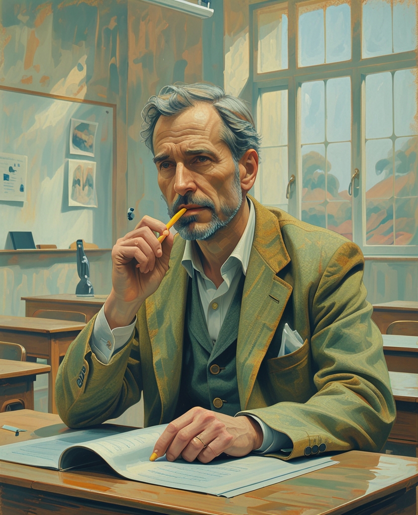 When the spring term began his class could not help noticing the sea change, as he sat coquettishly tapping with the rubber end of a pencil upon those even, too even, incisors and canines while some student translated some sentence in old and ruddy Professor Oliver Bradstreet Mann’s Elementary Russian (actually written from beginning to end by two frail drudges, John and Olga Krotki, both dead today), such as “The boy is playing with his nurse and his uncle.”