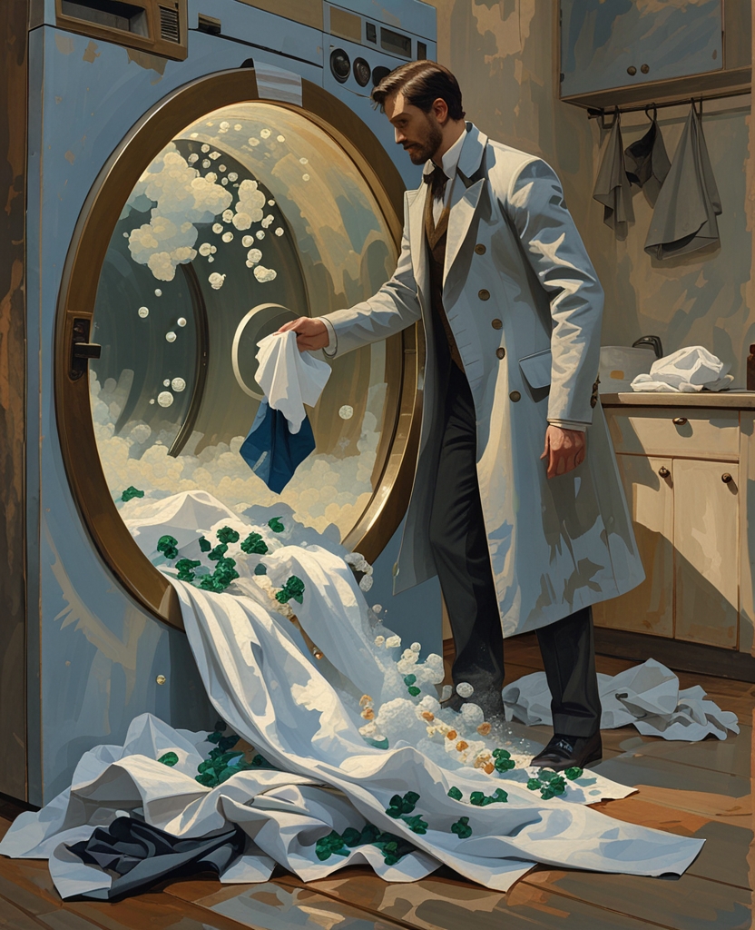 Casting aside all decorum and caution, he would feed it anything that happened to be at hand, his handkerchief, kitchen towels, a heap of shorts and shirts smuggled down from his room, just for the joy of watching through that porthole what looked like an endless tumble of dolphins with the staggers.