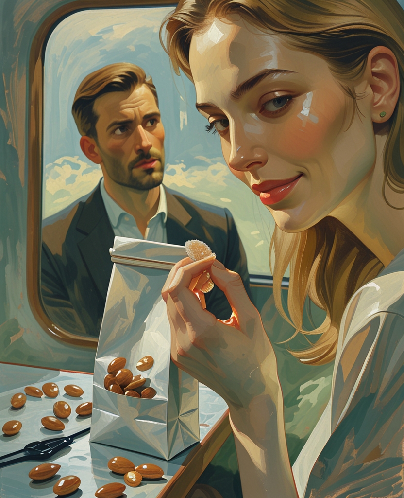 She had always been fond of sugar-coated almonds, but now she consumed fabulous quantities of them (two pounds between Paris and Bordeaux), and ascetic Pnin contemplated her greed with shakes and shrugs of delighted awe, and something about the smooth silkiness of those dragées remained in his mind, forever mingled with the memory of her taut skin, her complexion, her flawless teeth.