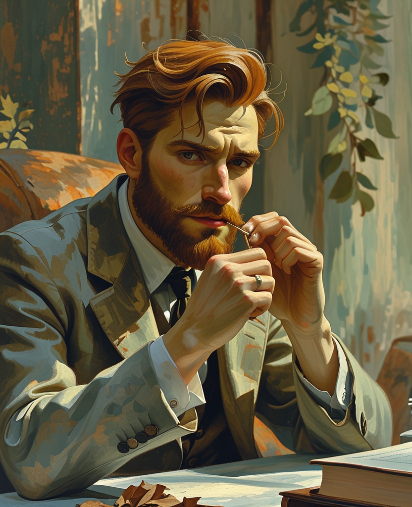 Petersburgan burr of his r’s, his mild, melancholy caribou eyes, the auburn goatee he continuously twiddled, with a shredding motion of his long, frail fingers—everything about Chateau (to use a literary formula as old-fashioned as he) produced a rare sense of well-being in his friends.