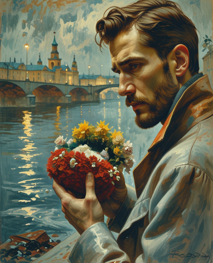 He remembered the last day they had met, on the Neva embankment in Petrograd, and the tears, and the stars, and the warm rose-red silk lining of her karakul muff.
