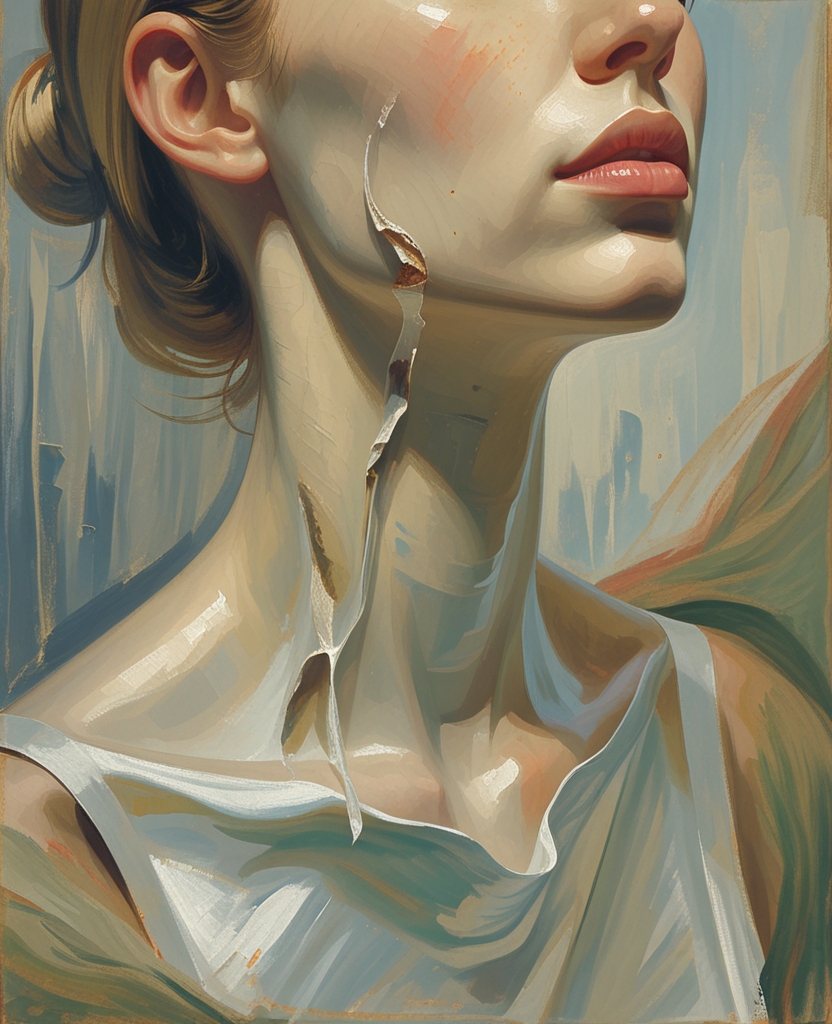 There was the same scar on her soft throat.
